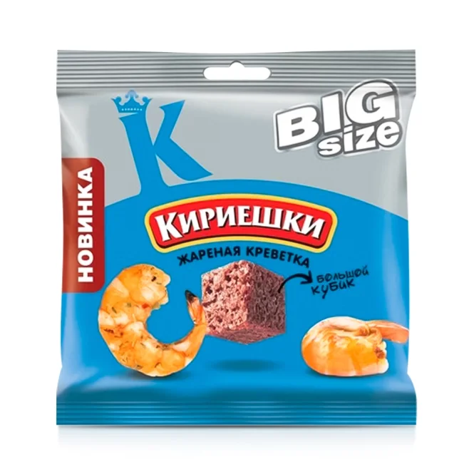Сухарики со вкусом жареной креветки, Кириешки, 80 г