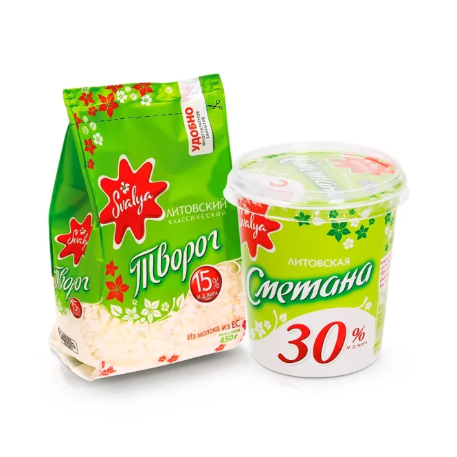 Набор творог и сметана - Литовский, Svalya, 830 г