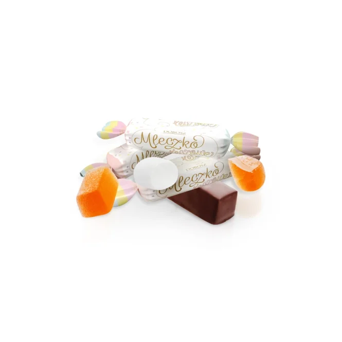 Schaumzuckerkonfekt - Ptitschje Moloko, Regenbogen, mit Geleestückchen, Dobosz, 300 g    