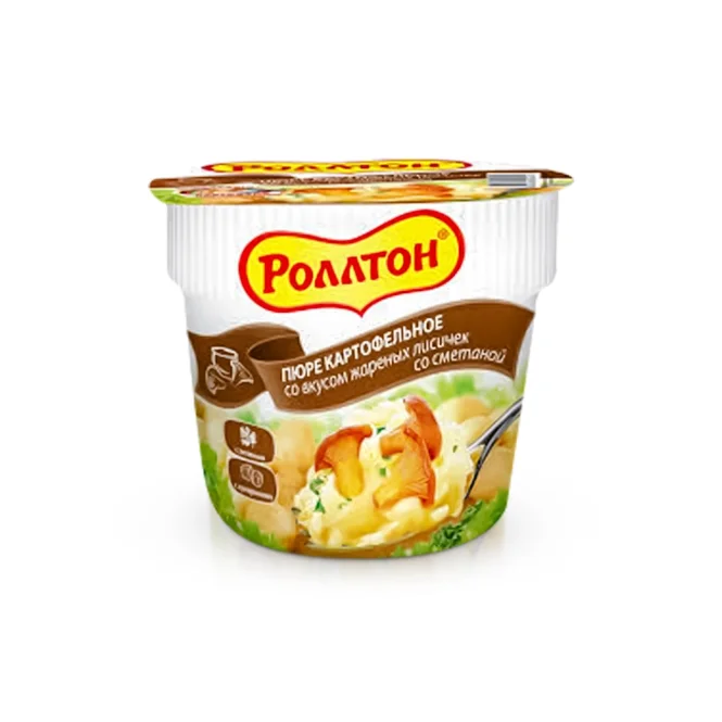 Картофельное пюре со вкусом лисичек со сметаной, Роллтон, 40 г