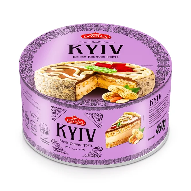 Torte - Kiewskiy, mit Baiser und Erdnüssen, Dovgan, 450 g