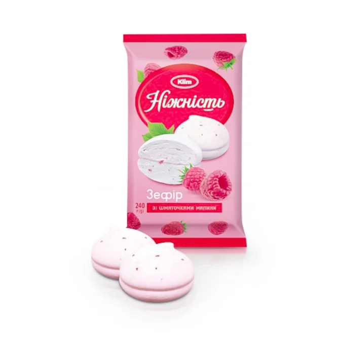 Зефир - Нежность,с кусочками малины, Klim, 240 г