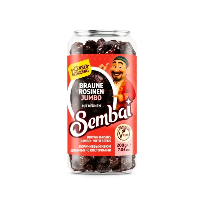 Braune Rosinen - Jumbo, mit Kernen, Sembai, 200 g