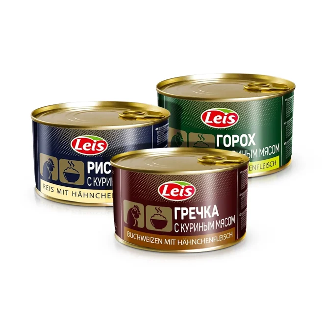 Набор каш с курятиной, Leis, 3 х 525 г