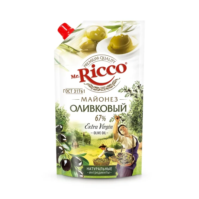Mayonnaise mit Olivenöl, 67%, Mr.Ricco, 375 g