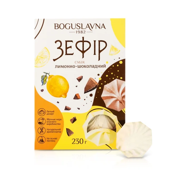 Zefir mit Zitronen und Schokoladengeschmack, Bohuslavna, 230 g
