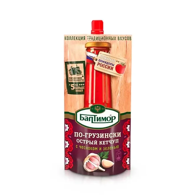 Tomaten Ketchup - Nach georgischer Art, mit Knoblauch und Kräutern, scharf, Baltimore, 230 ml