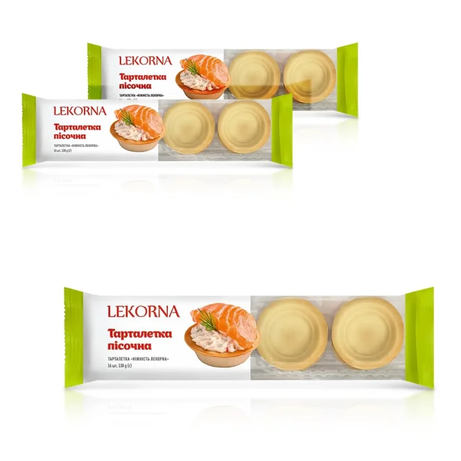 Tartelettes aus Mürbeteig, Lekorna, 16 Stk. 3 х 138 g