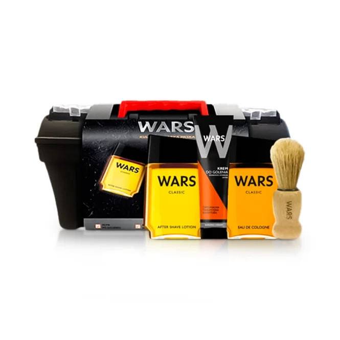 Geschenkset für Männer - Wars Classic, Rasiercreme + Lotion + Kölnisch Wasser + Pinsel
