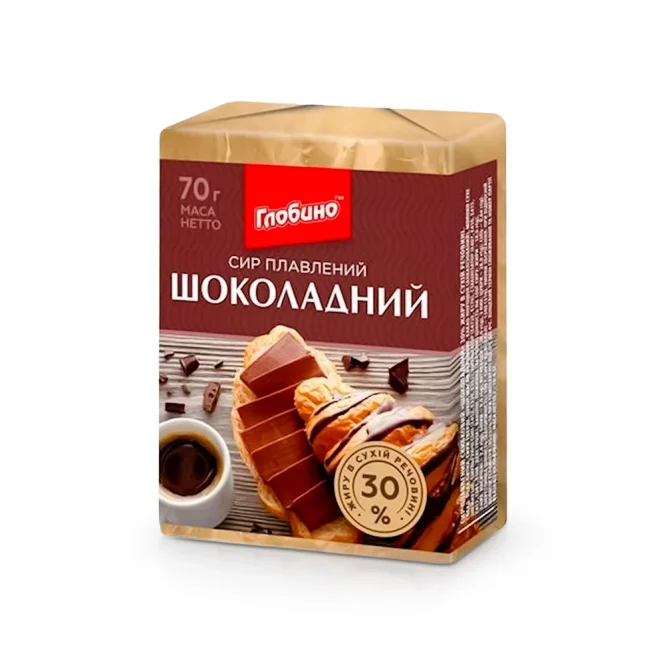 Сыр плавленый - Глобино, со вкусом шоколада, 30%, 70 г