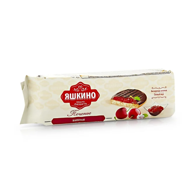 Kekse mit Kirschfüllung in Schokoglasur,  Jaschkino, 137 g