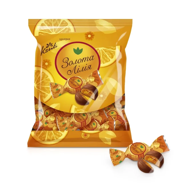 Toffikonfekt - Goldene Lilie, mit Orangengeschmack, Konti, 180 g