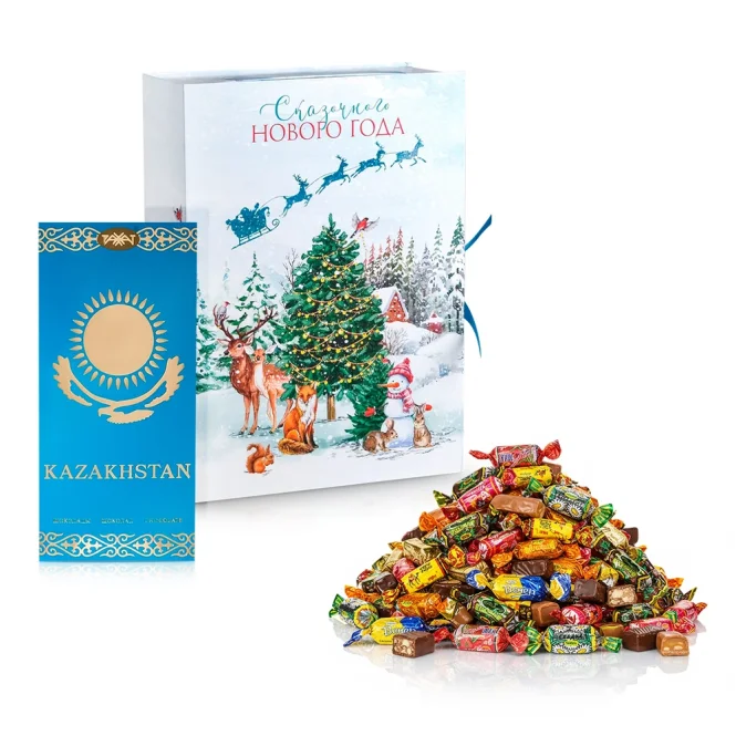 Набор сладостей в книге-коробке - Гулдер Рахат, Счастливого Нового Года, 1,1 кг