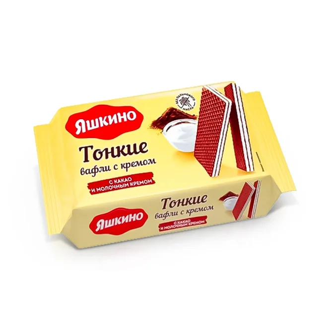 Dünne Waffeln mit Kakao und Milchcreme, Jaschkino, 144 g