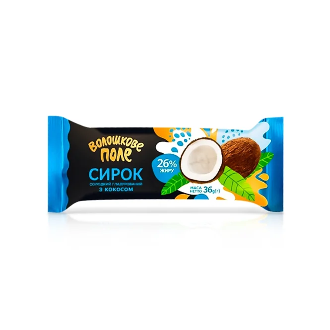 Quarkriegel in Glasur, mit Kokosraspeln, Woloschkowe Pole, 36 g