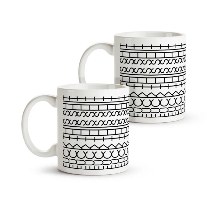 Tassen-Set - Design Fuck this shit, Keramik, 2 Stk., 330 ml