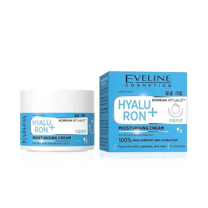 Gesichtscreme - Feuchtigkeitsspendend, Koreanisches Ritual, Hyaluron+, Eveline, 50 ml