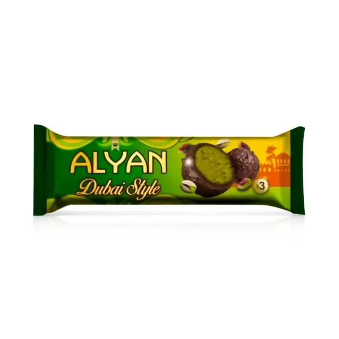 Schokokonfekt - Dubai-Trüffel, mit Pistaziengeschmack, in Schokoglasur, Alyan, 39 g