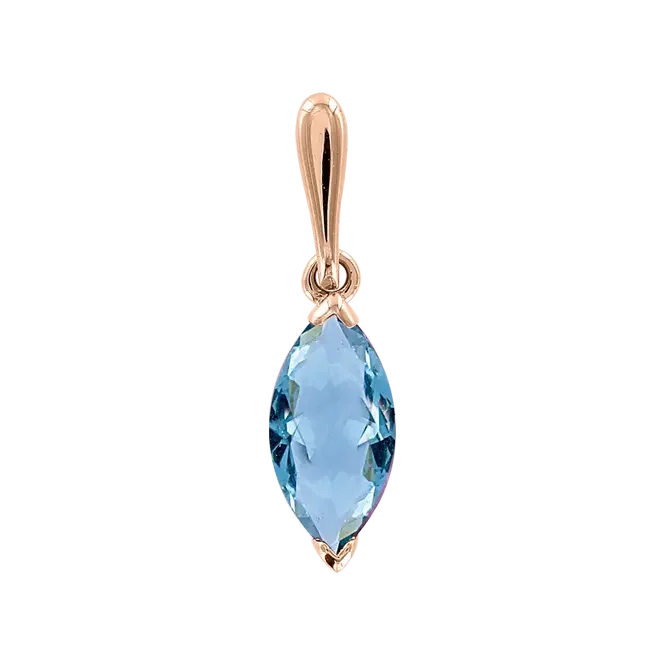 Anhänger, Rotgold 585°, Topas, 20 mm