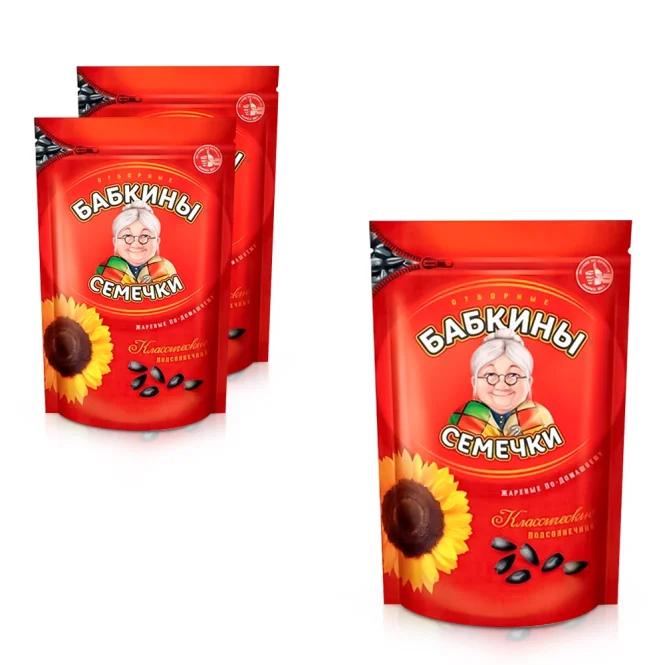 Sonnenblumenkerne geröstet - Babkiny, 3 х 300 g