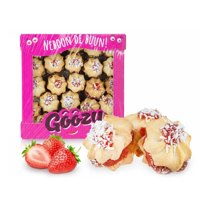 Печенье песочное, со вкусом клубники, Goozy, 450 г