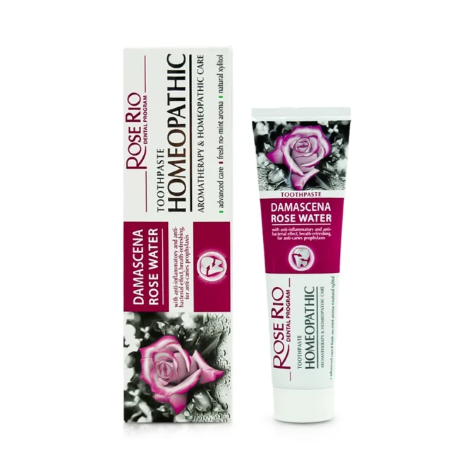 Zahnpasta, mit Rosenwasser, fluoridfrei, Rose Rio, 65 ml
