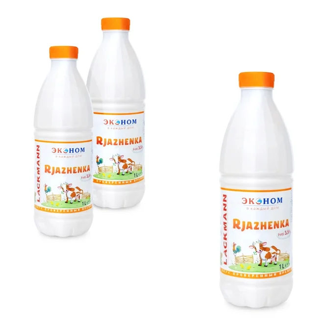 Ряженка - Эконом, 3,5 % жирность, Lackmann, 3 х 1 кг