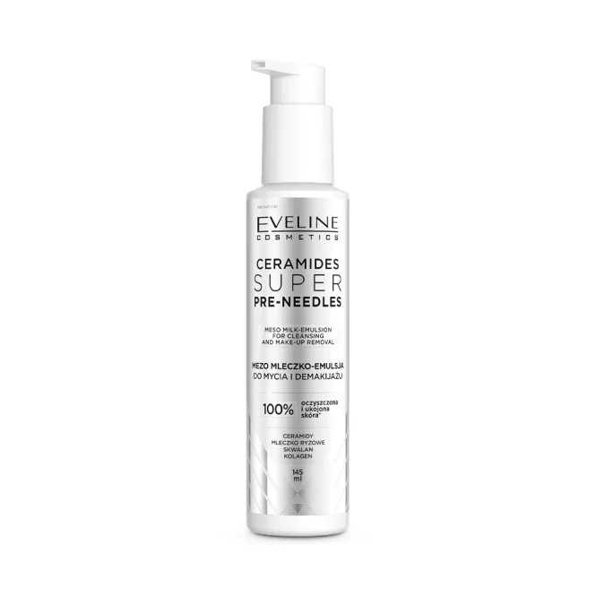 Meso Milch-Emulsion zur Reinigung und Make-up-Entfernung, Ceramides Super Pre-Needles, Eveline, 145 ml