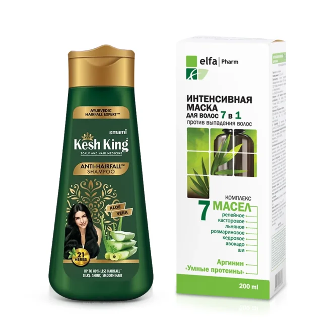 Haarpflegeset - Gegen Haarausfall, mit Aloe, Shampoo + Öl