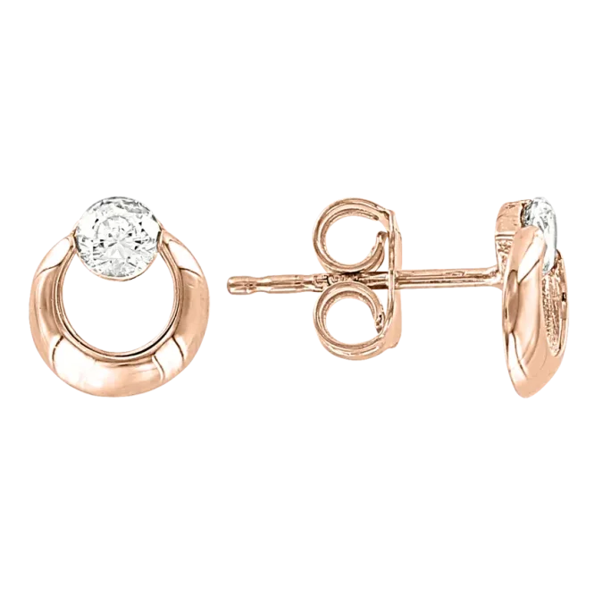 Kinder - Ohrstecker, Rotgold 585°, Zirkonia, 8 mm