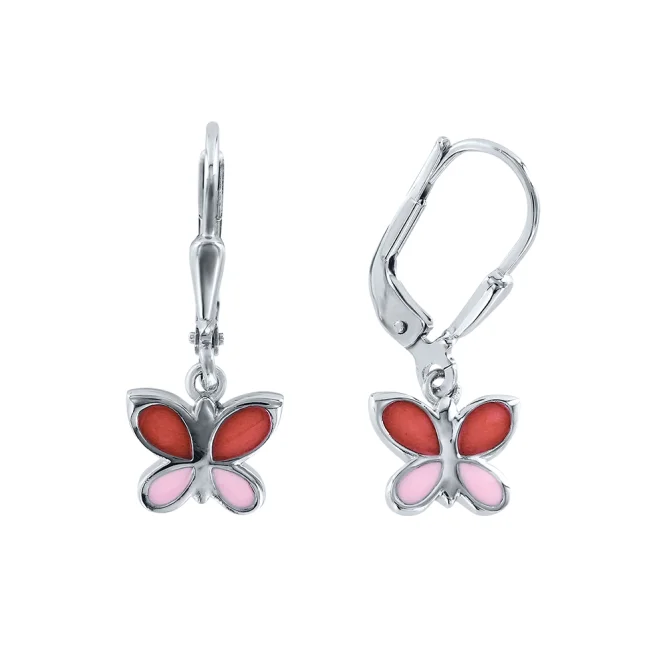 Ohrhänger, Silber 925° , Schmuckemaille, 23 mm