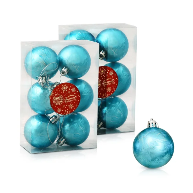 Weihnachtskugeln-Set - Severina, blau, Kunststoff, Ø 5 cm, 6 Stk. х 2 