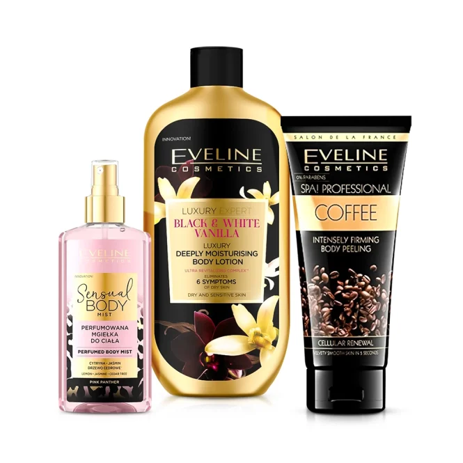 Körperset - Luxus-Spa, Peeling + Lotion + Parfümspray, Eveline