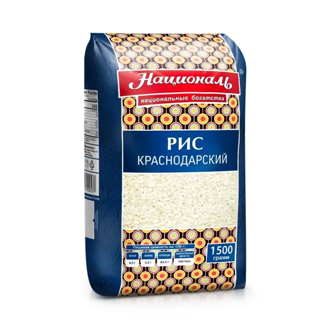 Reis - Krasnodar, rundkorn, National, 1,5 kg