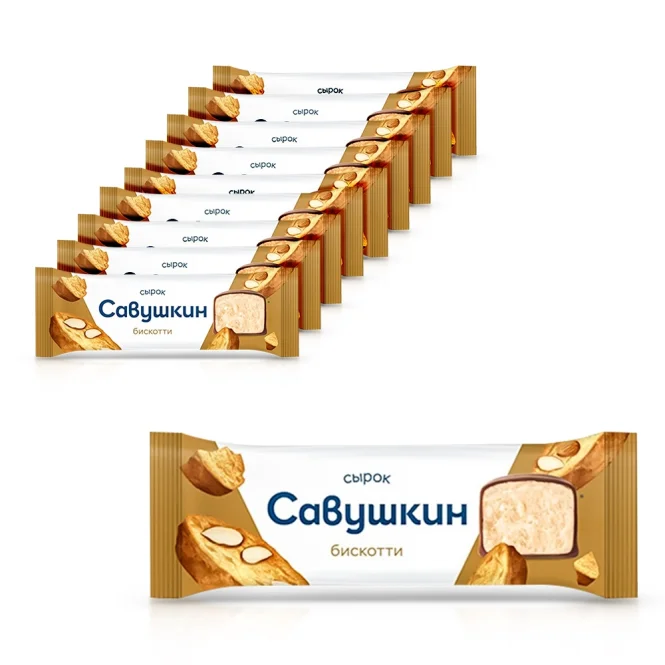Сырок творожный - С печеньем Бискотти, Савушкин, 10 х 40 г