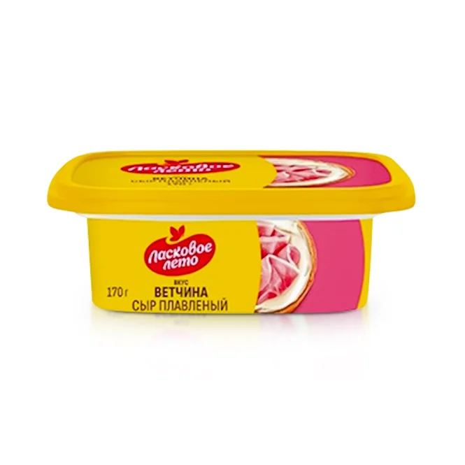 Schmelzkäse mit Schinkengeschmack, Laskovoe Leto, 170 g