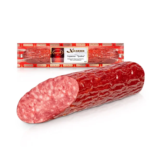 Wurst Serwelat - Trojka, aus Rind, Pferd- und Schweinefleisch, Lackmann, 275 g