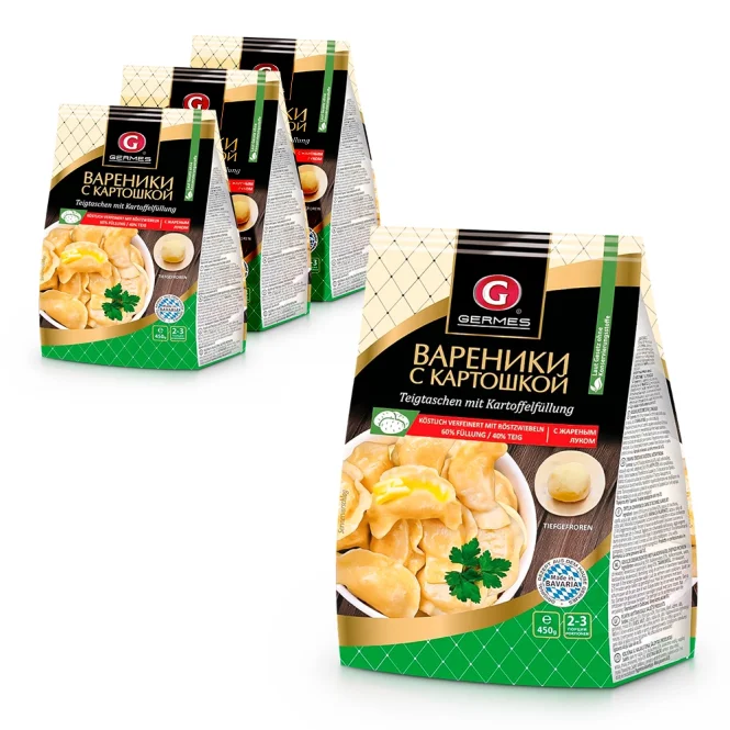 Вареники с картошкой и жареным луком, Germes, 4 х 450 г