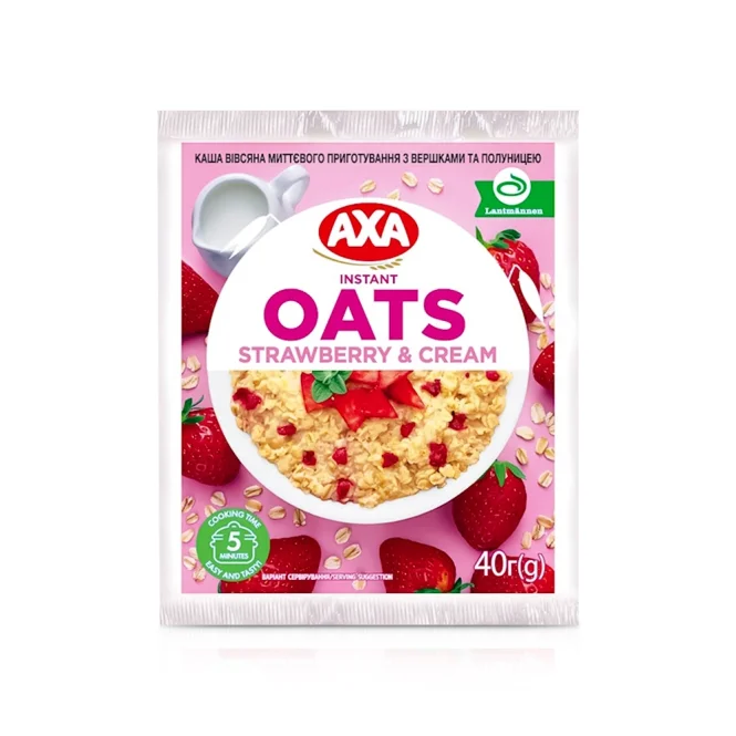 Haferflockenbrei mit Sahne und Erdbeeren, AXA, 40 g