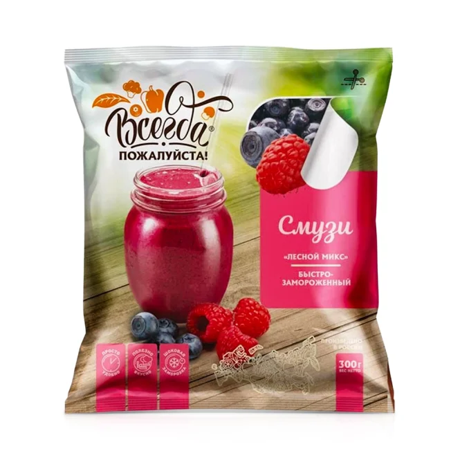 Ягодная смесь - Смузи, Лесной микс, Всегда пожалуйста, 300 г