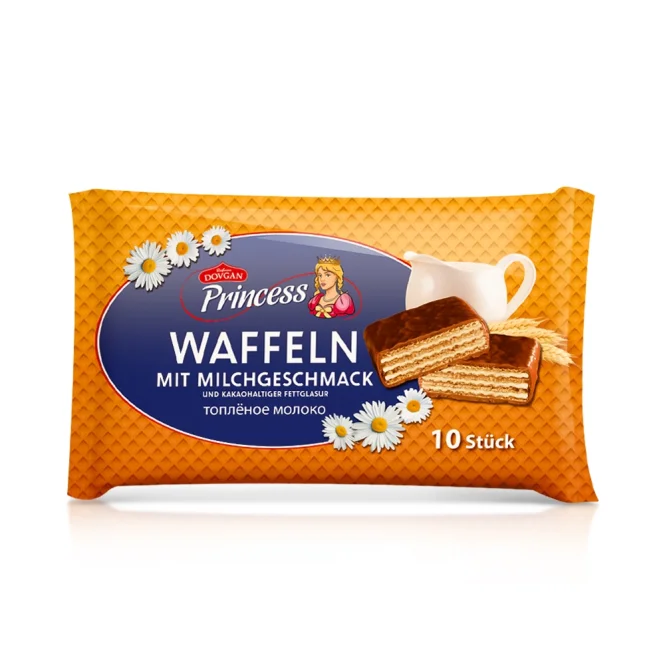 Waffeln - Prinzessin Mascha, mit Milchgeschmack, Dovgan, 250 g
