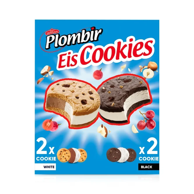 Eis - Sandwich-, mit Vanille- und Schokoladengeschmack, Dovgan, 4 x 80 g