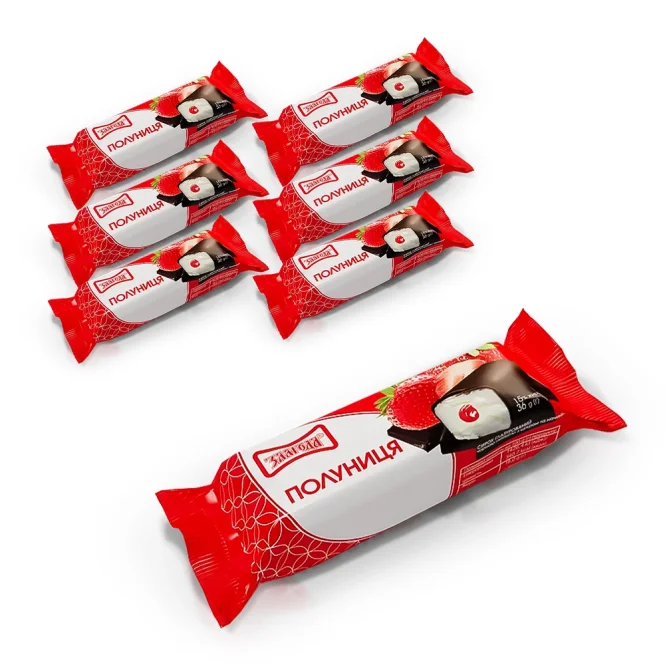 Сырок творожный, с клубничной начинкой, глазированный, Злагода, 7 х 36 г