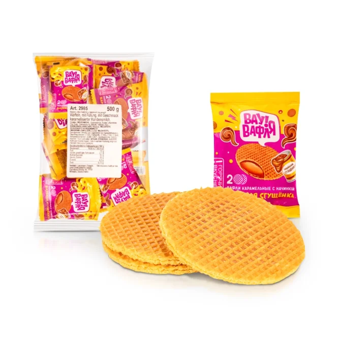 Waffeln, mit gekochter Kondensmilchfüllung, Dymka, 500 g