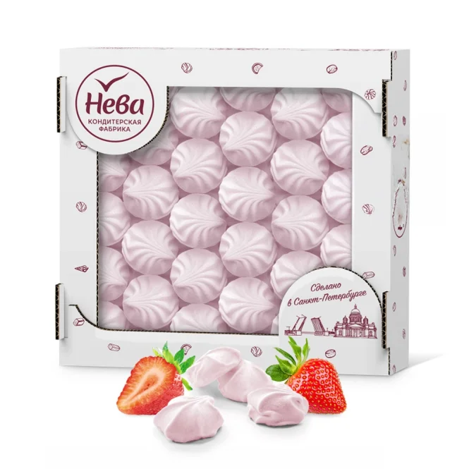 Зефир мини, со вкусом клубники, Нева, 270 г
