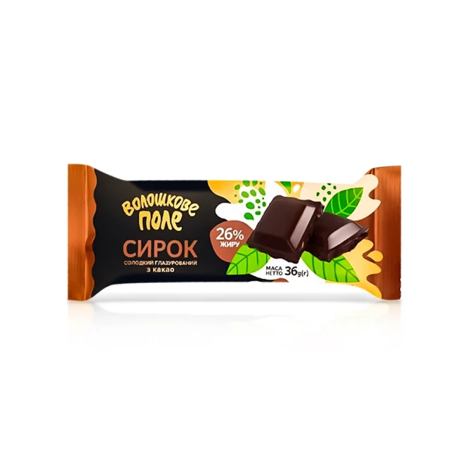 Сырок творожный, с какао, глазированный, Волошково Поле, 36 г