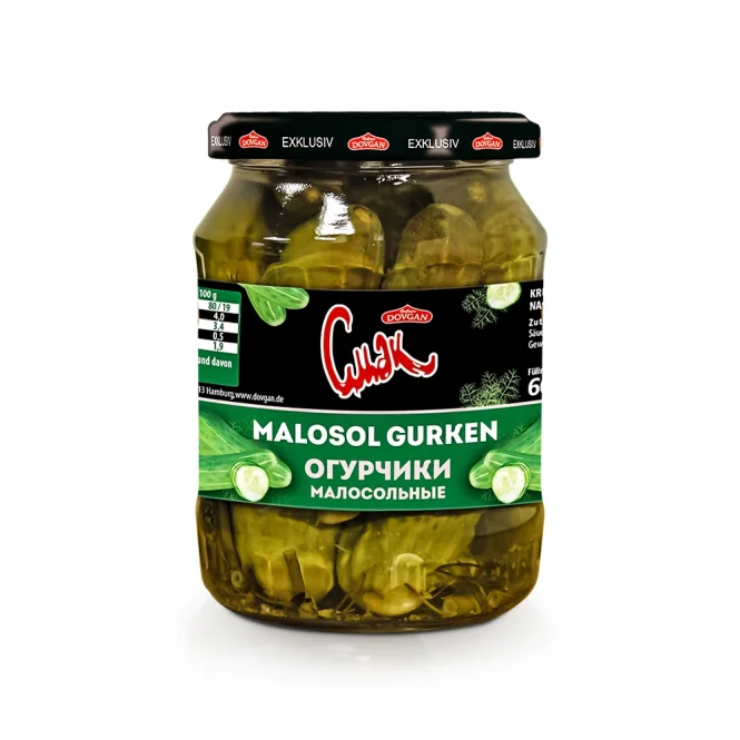 Eingelegte Gurken - Malosolnye, Dovgan, 660 g