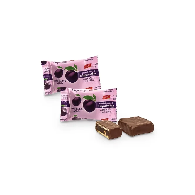 Конфеты, с черносливом, яблочным пюре и арахисом, глазированные, 300 г