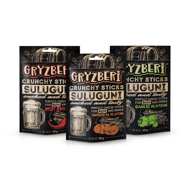  Набор сырных палочек - Сулугуни, сушёные и копчёные, Gryzberi, 3 х 30 г