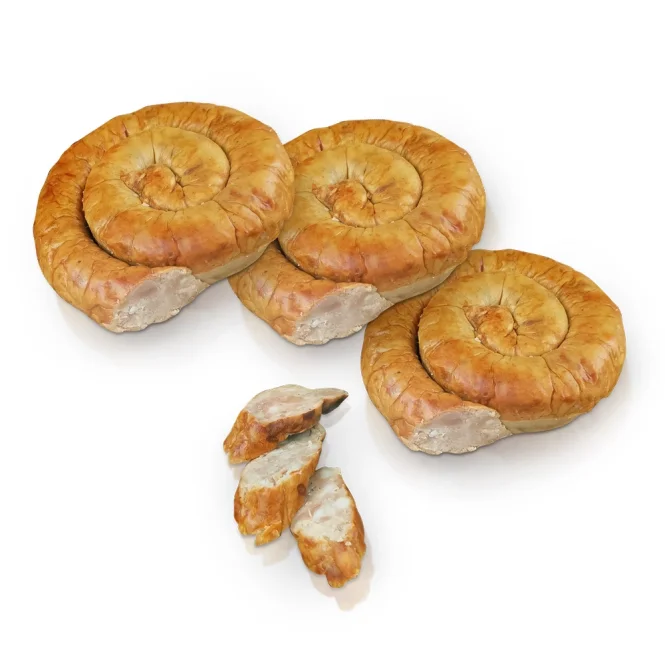 Bratwurst - Derewenskaja sharenaja, heißgeräuchert, Tri Porosenka, 3 х 270 g